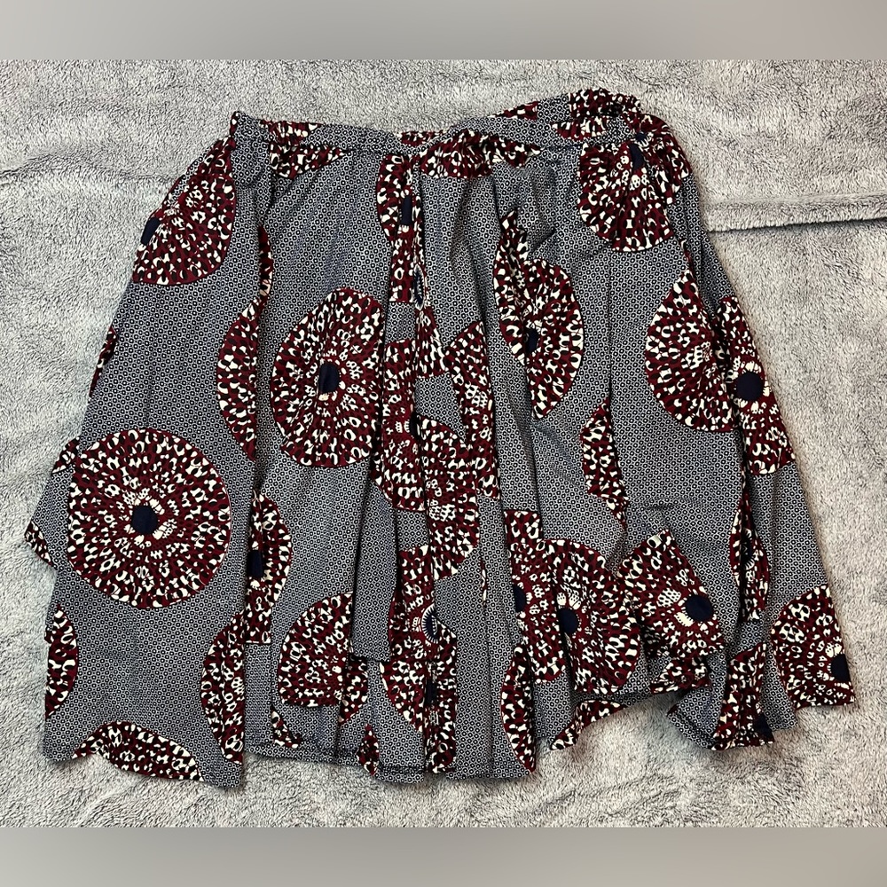 Nakimuli Navy/Dark Burgundy African Print Circle Skirt